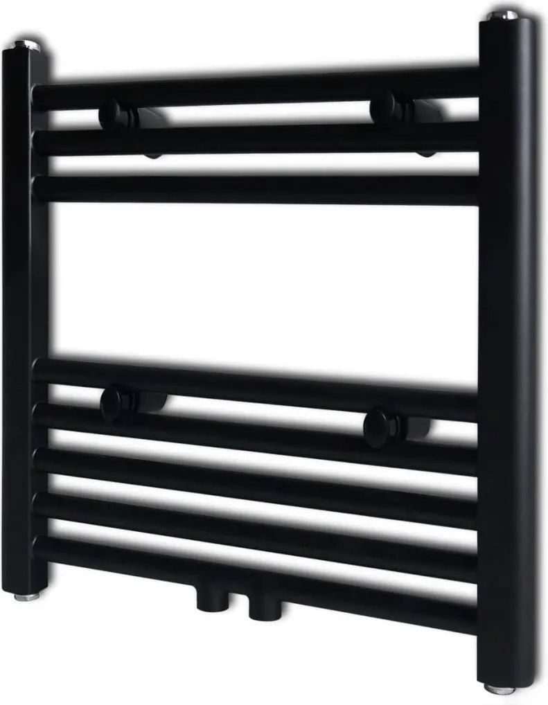 vidaXL Radiator port-prosop încălzire centrală baie, drept, negru, 480x480 mm