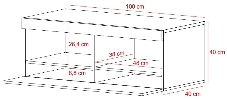 Masă TV Violett 100 (cu iluminat) (alb + negru). 1098637
