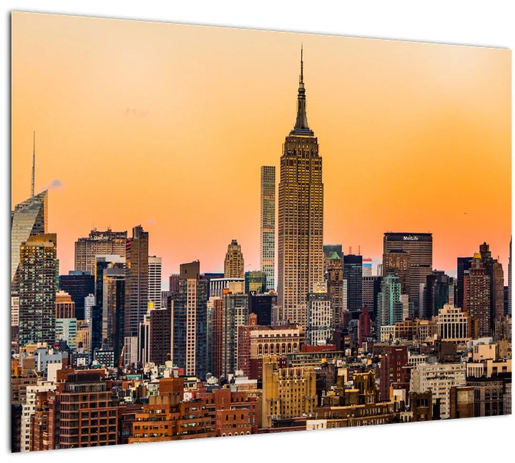 Tablou pe sticlă cu New York (70x50 cm)