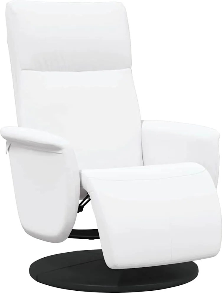 vidaXL Scaun reclinabil cu masaj Alb Piele artificială
