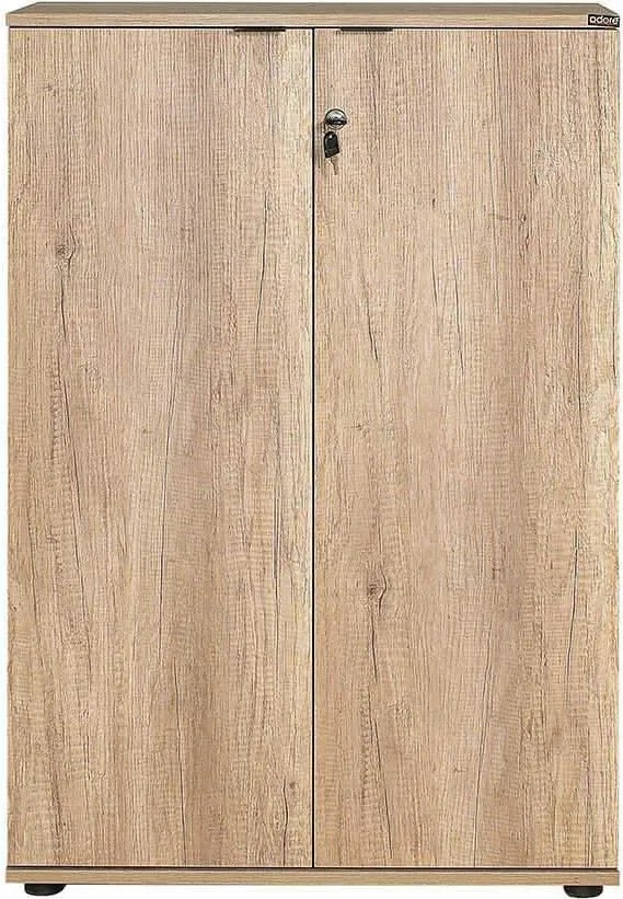 Bibliotecă Adore Rio cu 2 Uși, Cheie și 3 Rafturi, 72 x 109 x 34 cm