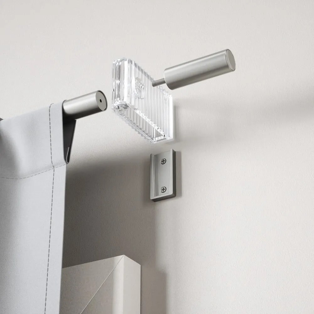 Galerie de perdea argintiu-mat extensibilă din oțel 107 - 305 cm Flute – Umbra