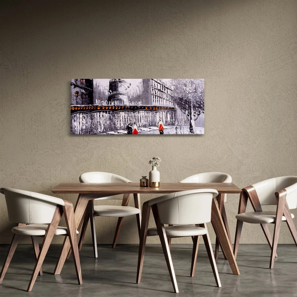 Tablou - Pictură în ulei a orașului II. (120x50 cm)