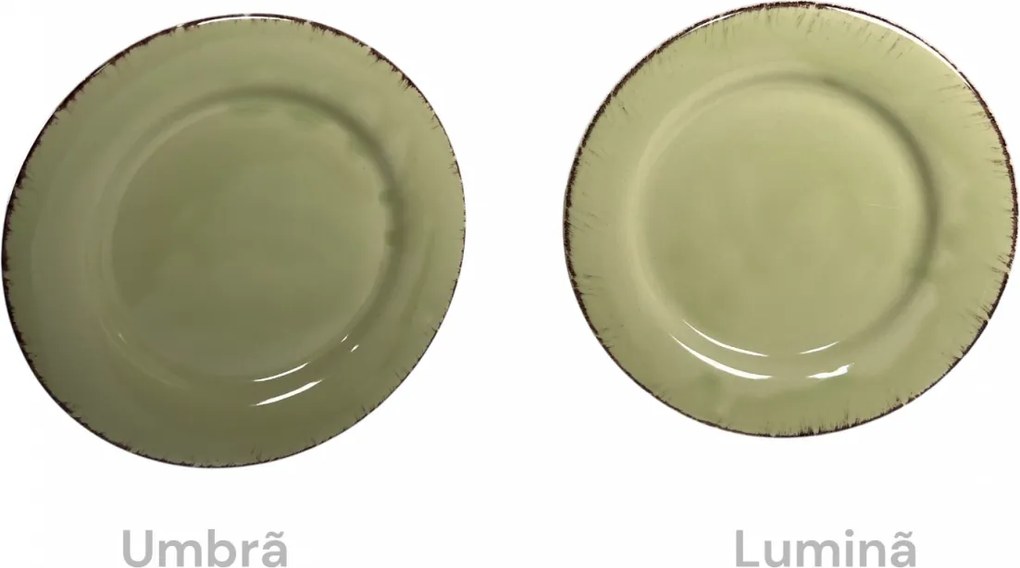 Farfurie Desert Glaze Verde-Lemon 20cm (glazurat manual)