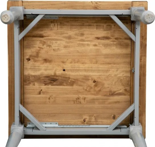 Masa pliabila, L90(180) 90 H80 cm, culoare natur gri antic, Lemn masiv