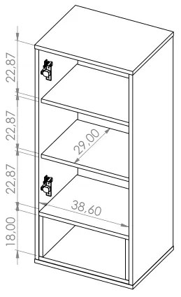 Dulap suspendat Oliver WISZ1D (Alb + Stejar artisan). 1051809