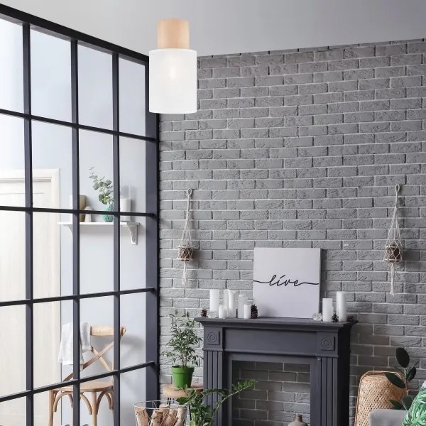 Plafonieră ARI 1xE27/60W/230V d. 16 cm alb fag