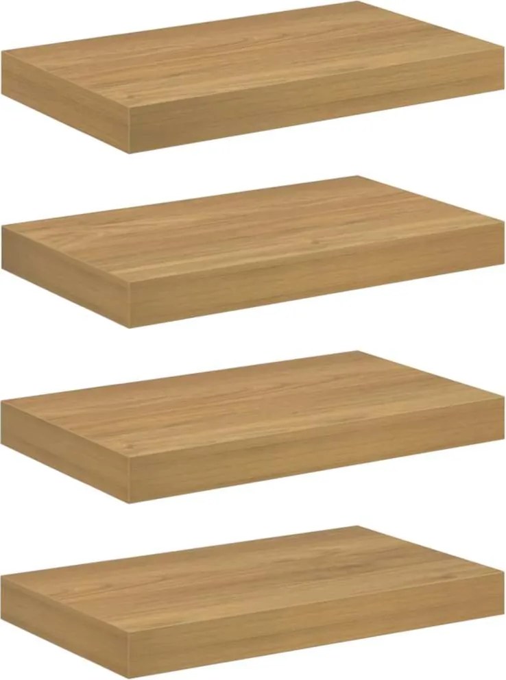 vidaXL Raft de perete 4 pcs Maro 40 x 23,5 x 4 cm Lemn compozit