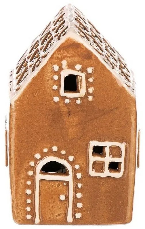 Decorațiuni de Crăciun Casă din turtă dulce II cuiluminare LED, ceramică, 9 cm