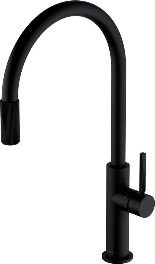 Baterie bucatarie cu sistem filtrare D1 negru mat Omnires Switch cu 3 cai, pentru apa filtrata