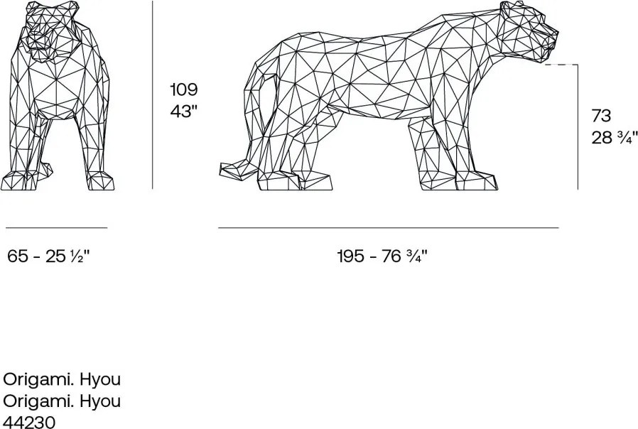 Decoratiune/ Statueta exterior sau interior ORIGAMI HYOU, lucios