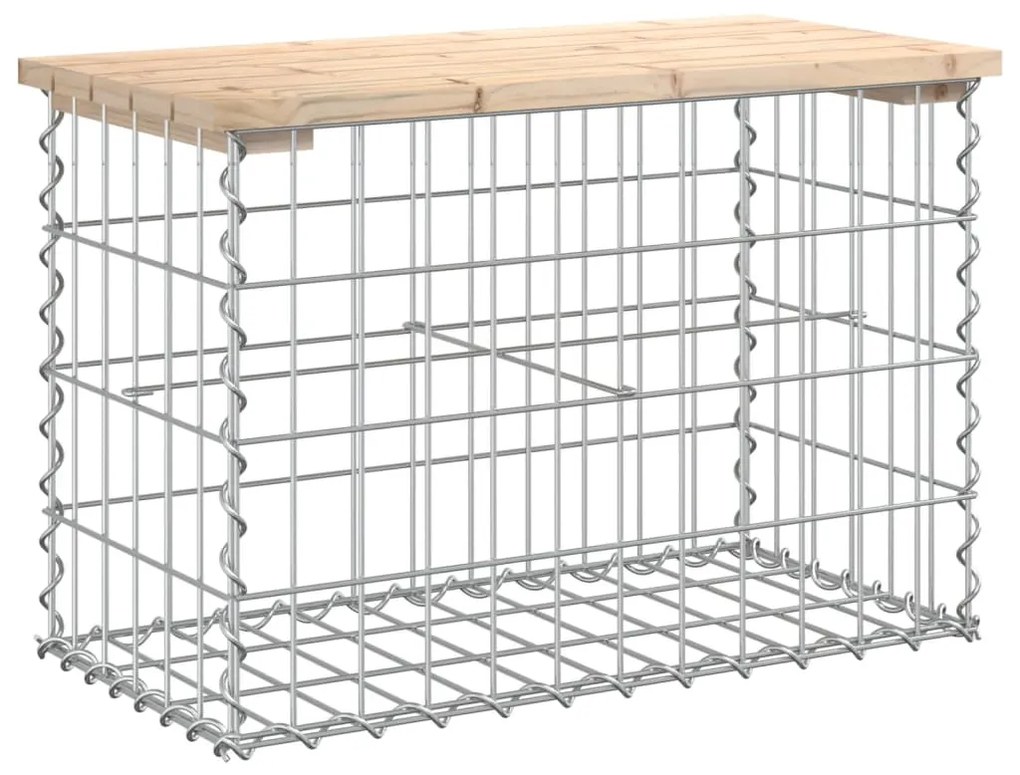 834344 vidaXL Bancă de grădină, design gabion, 63x31,5x42 cm, lemn masiv pin