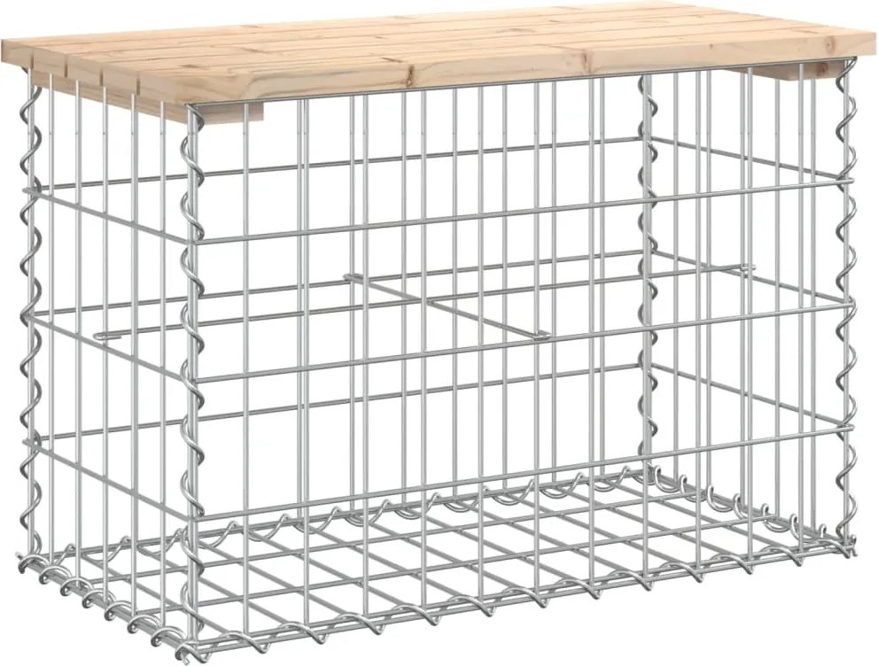 vidaXL Bancă de grădină, design gabion, 63x31,5x42 cm, lemn masiv pin