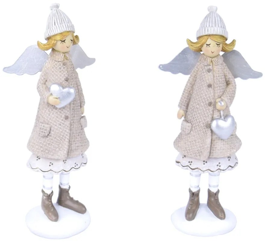 Set de 2 figurine îngerași de Crăciun Ego Dekor