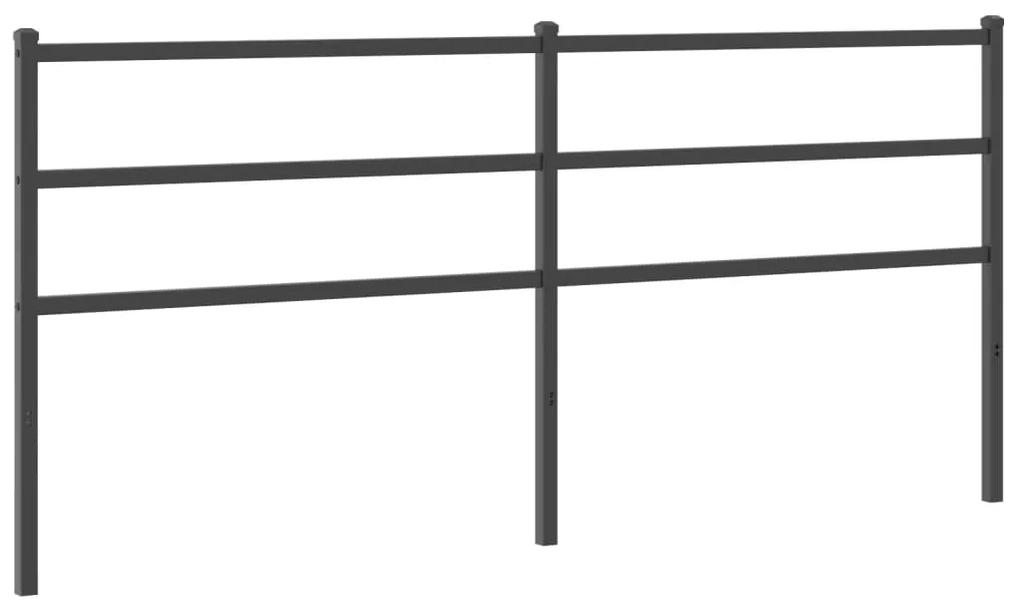 355401 vidaXL Tăblie de pat metalică, negru, 180 cm
