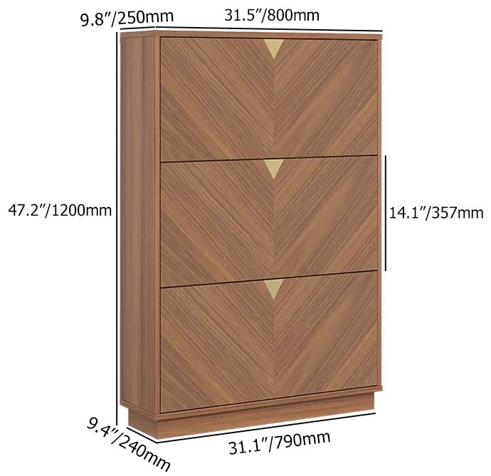 Dulap pentru încălțăminte - culoare: nuc stil mid-century conține 20 de perechi DEPRIMO 43144 by Deprimo