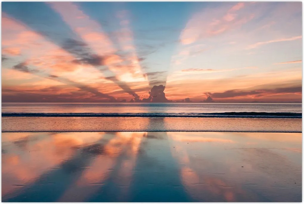 Tablou cu razele solare deasupra plajei Dayton (90x60 cm)