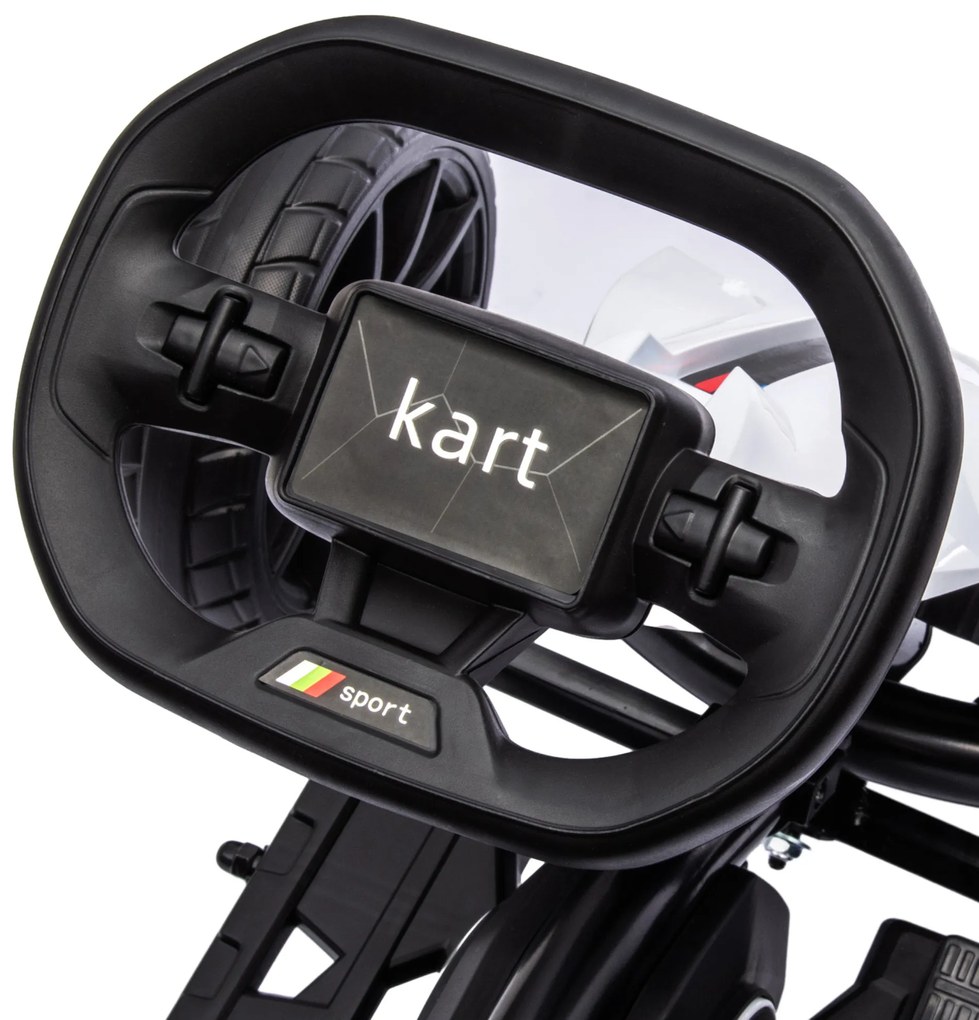 HOMCOM Kart electric pentru copii 12V - Viteză reglabilă 3-5km/h pentru copii de 3-8 ani - scaun reglabil - alb | Aosom Romania