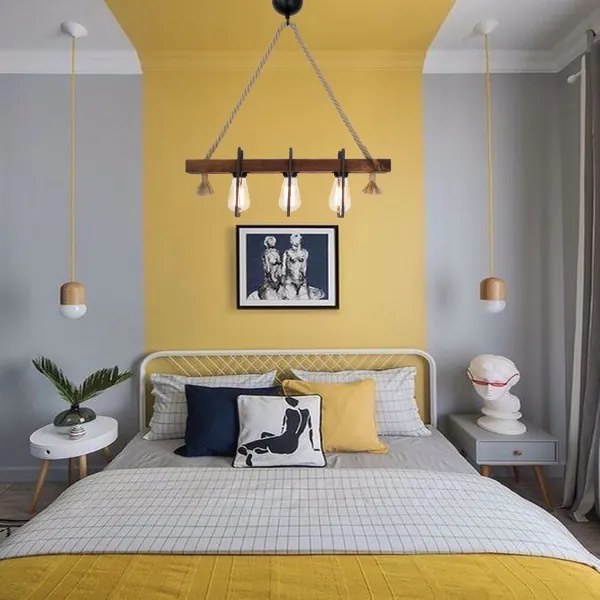 Lustră suspendată pe cablu KUTUK 3xE27/40W/230V, lemn de pin