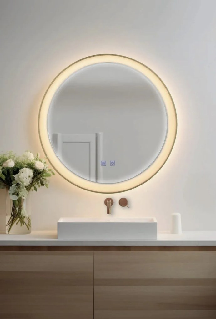 Oglinda baie cu iluminat LED IP44 SERGIO 80 CCT SWITCH BK