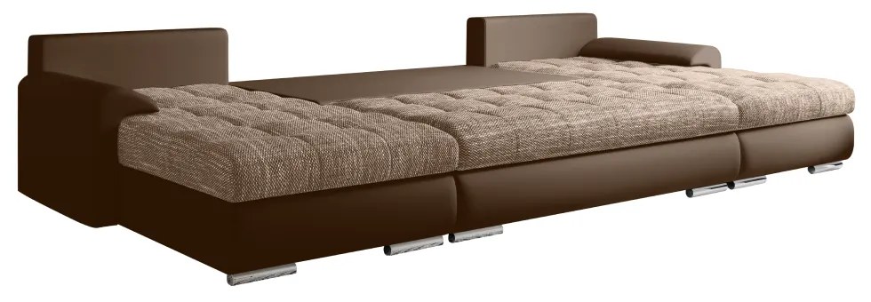 Set canapea universala, piele ecologica maro melir maro, TOLITA U UNI