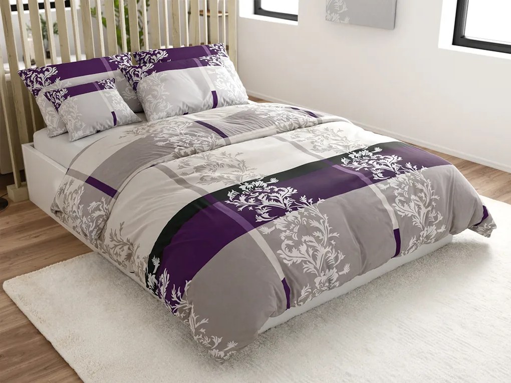 Lenjerie de pat din bumbac DELUXE violet Dimensiune lenjerie de pat: 70 x 90 cm | 140 x 200 cm
