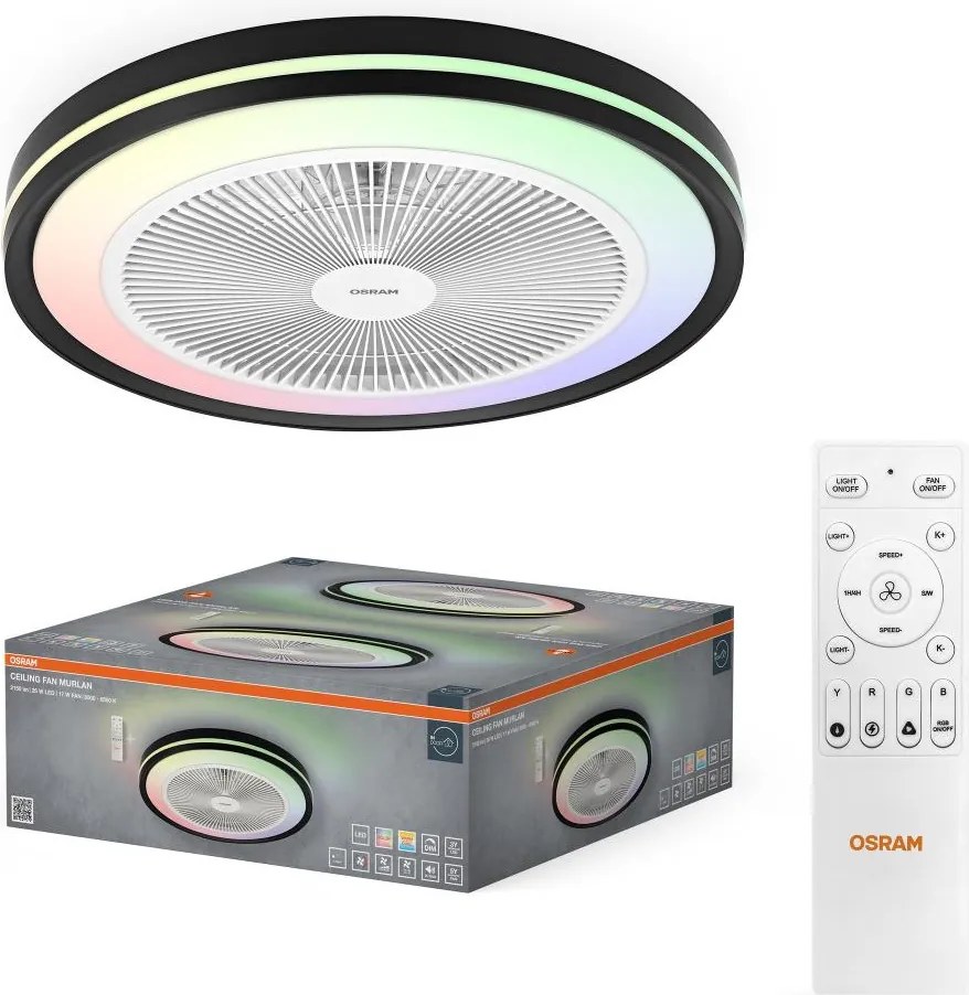 Osram - Corp de iluminat LED RGB reglabil cu ventilator MURLAN LED/26W/230V 3000-6500K + telecomandă