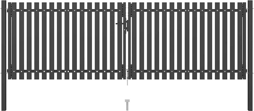 vidaXL Poartă de grădină din oțel, 400x100 cm, antracit