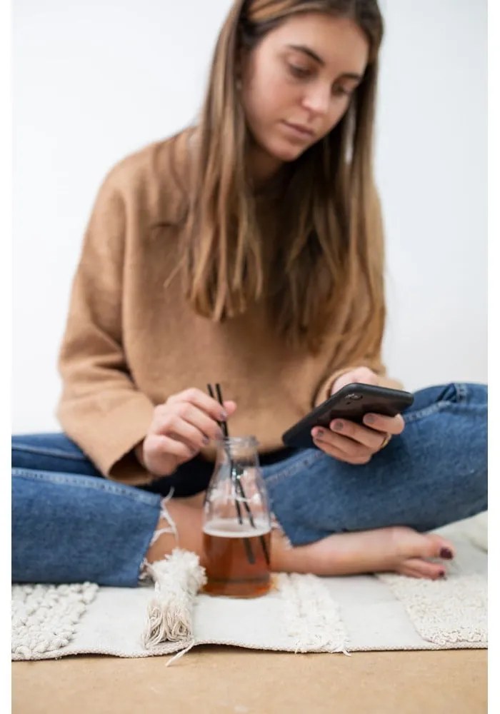 Covor gri deschis/crem lavabil/țesut manual din bumbac 170x240 cm Air Natural – Lorena Canals