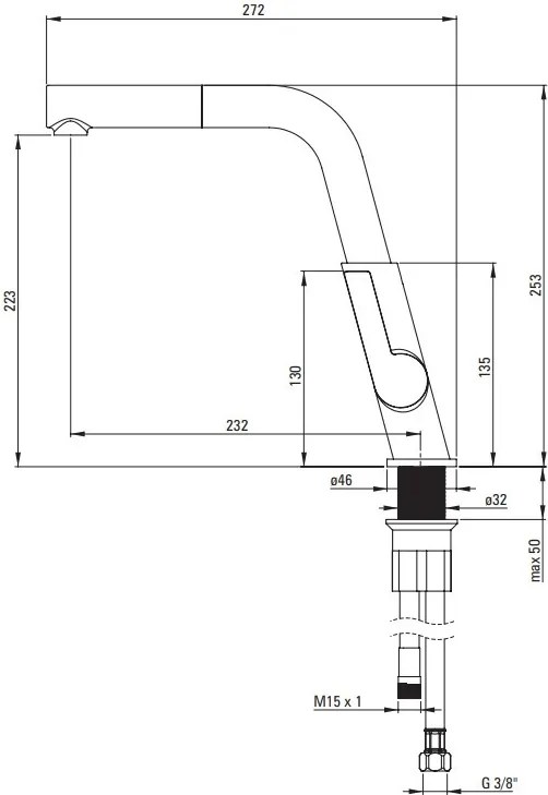 Baterie bucatarie extractabila finisaj auriu Silia BQS_Z73M