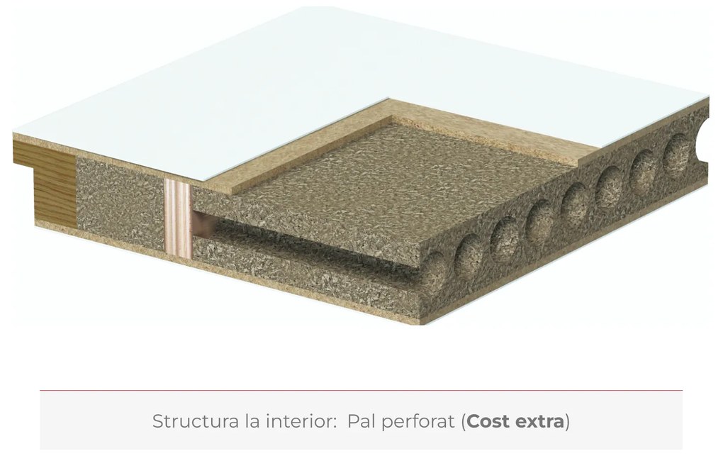 Usa cu toc reglabil HDF PORTA ROYAL - ST DR 140-180 mm, DR, Alb, Vopsea Standard