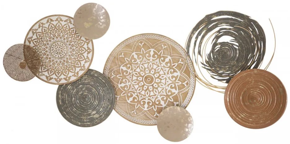 Panou decorativ multicolor din metal si MDF, 167,6x9x80,6 cm, Boho Mauro Ferretti