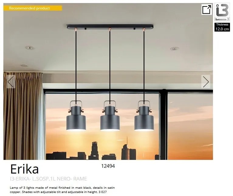 Lustra suspendata metal design decorativ Erika 3L
