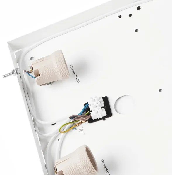 Plafonieră OAK SQUARE 4xE27/15W/230V 39x39 cm stejar/alb