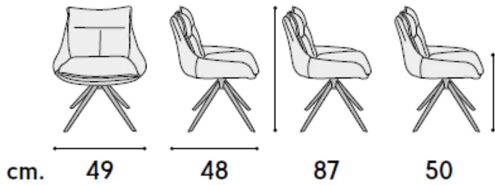 SET 2 Scaune Magnum, structura metalica, tesatura - NEGRU - STANDARD