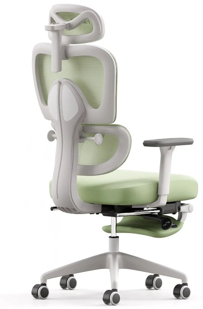 Scaun ergonomic MUSSO E600SE ADAPTIVE, șezut translatabil, cotiere 3D, suport lombar adaptiv, suport picioare, mecanism multifunctional inclinare/blocare, pivotant, Mesh, Verde