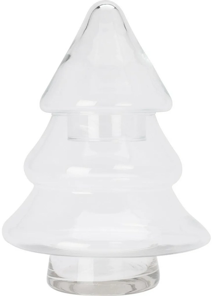 Doză de sticlă de Crăciun, în formă de brad,17 × 17 × 25 cm