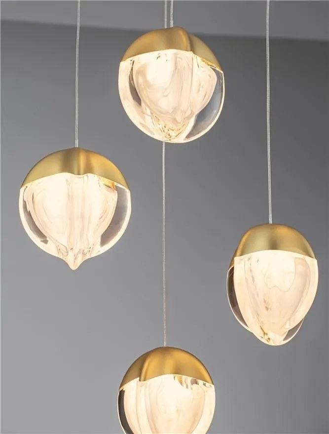 Lustra cu 5 pendule LED ALICIA auriu