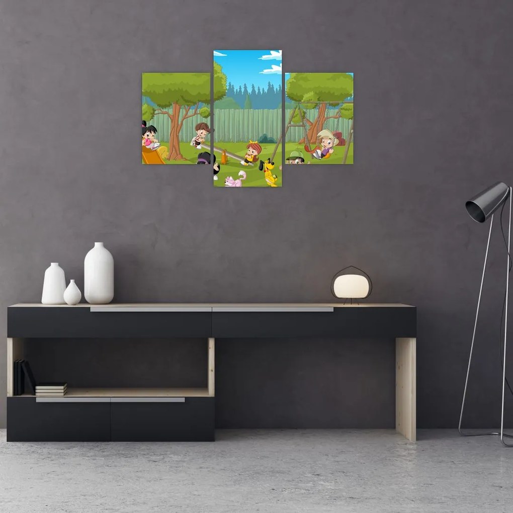 Tablou - Copii la locul de joacă (90x60 cm)