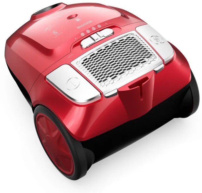 Aspirator cu sac Tesla BG200R, 800W, 2 L, Filtru lavabil HEPA, 76 dB, Rosu
