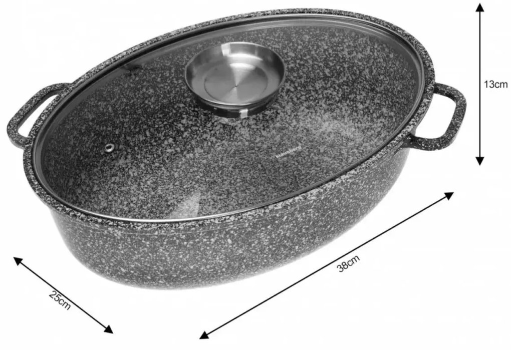 Oala tip roaster cu capac Klausberg KB7366, compatibila cu plita cu inductie
