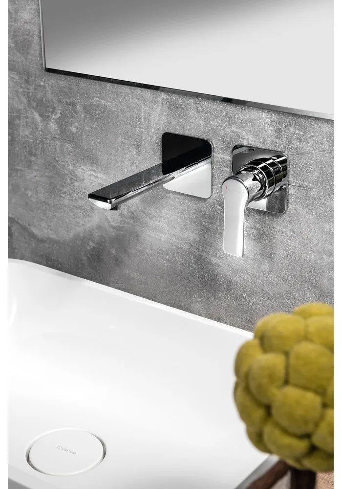 Baterie albă pentru chiuvetă încastrată (1 ieșire) Pax – Sapho