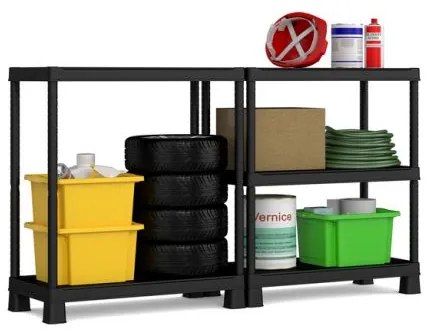 Raft deschis din plastic PLUS TRIBAC 90/5, 182 x 90 x 45 cm