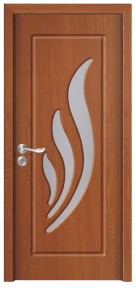 Usa Interior din MDF Novo Doors ND310, Cadru din Lemn Masiv, Geam Sablat, KIT COMPLET, Toc , Manere si balamale incluse (Culoare: Wenge, Toc: