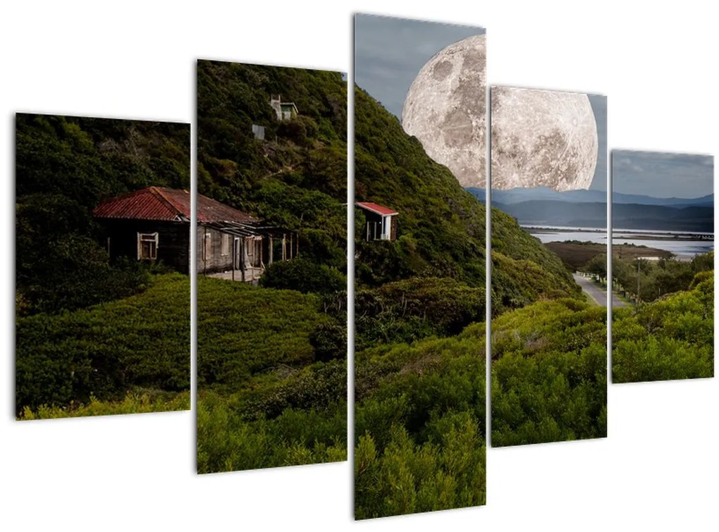 Tablou - peisaj cu luna (150x105 cm)