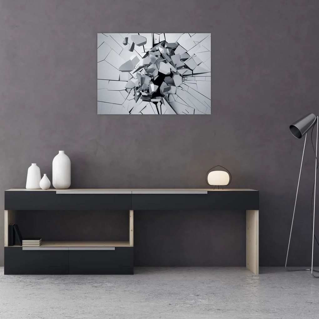 Tablou pe sticlă abstracție 3D (70x50 cm)