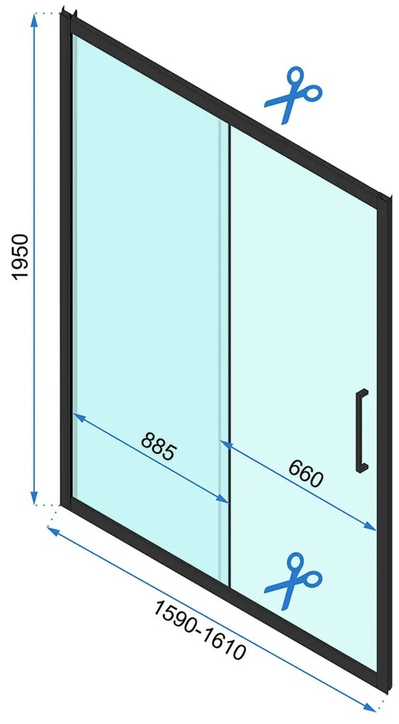 Cabina de dus Rapid Slide Negru 100x90cm, Rea