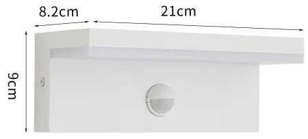Brilagi - Lampă de perete LED TESSI pentru exterior cu senzor LED/10W/230V albă IP54