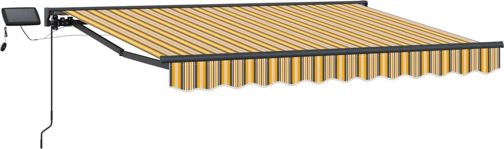vidaXL Cadru manual de marchiză cu LED-uri Galben și gri 3 x 2,5 m