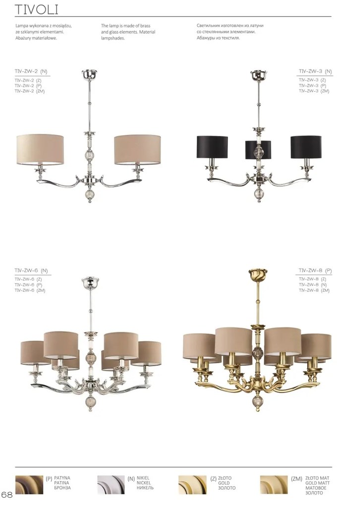 Candelabru 8 brate design modern realizat manual Tivoli